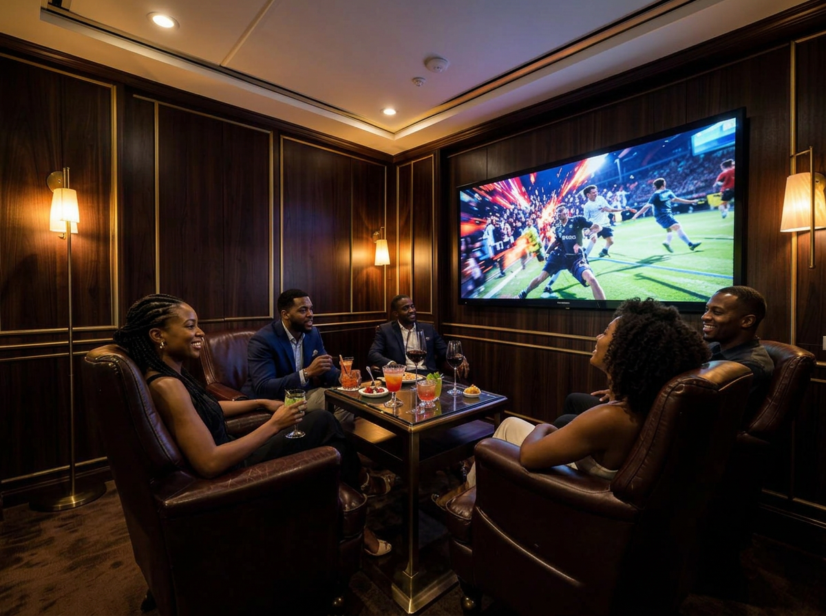 Private lounge room with premium seating